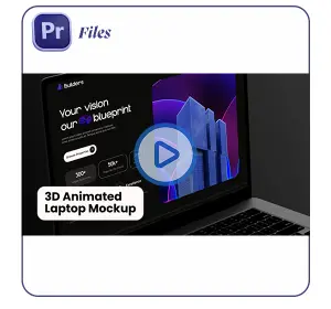 دانلود پروژه پریمیر موکاپ سه‌بعدی لپ‌تاپ | 3D Animated Laptop Mockup